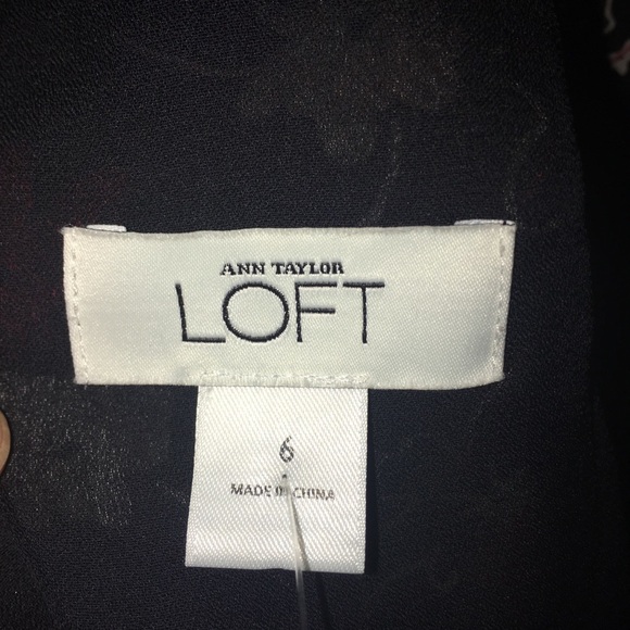 LOFT Floral Black and Red Dress - Picture 7 of 7